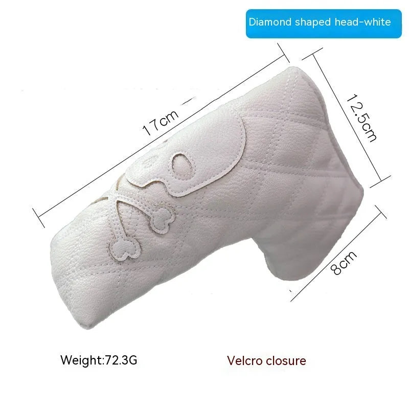 Golf straight bar putter sleeve in various designs including four-leaf clover and animal motifs