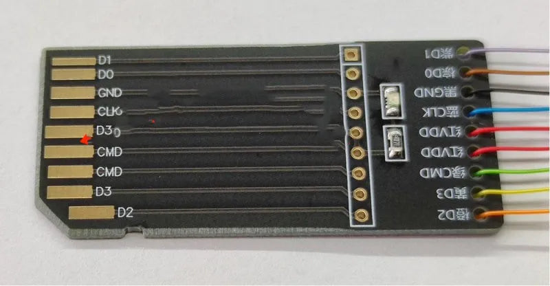 EMMC read and write diagnostic tool for car audio host maintenance on luxury vehicles.