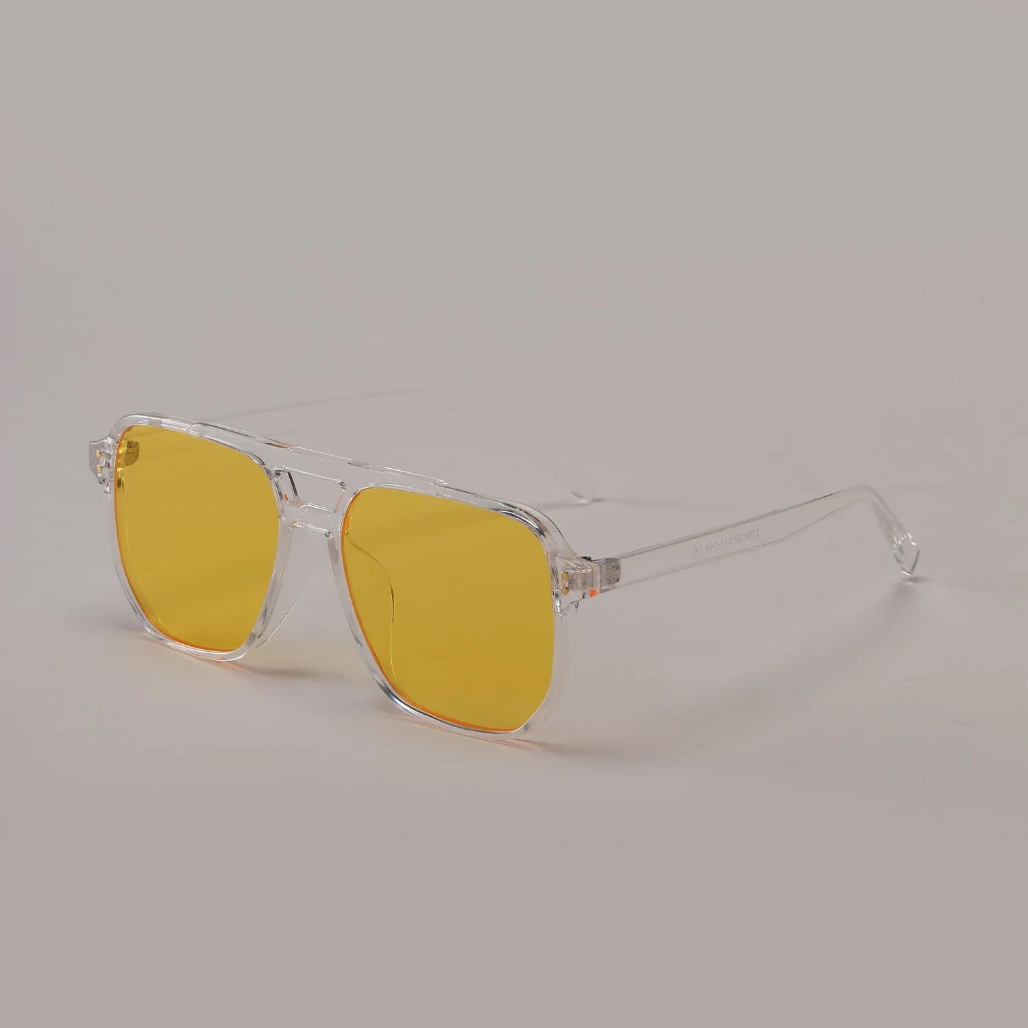 Square double beam sunglasses for women in bright black all grey colour with UV400 lenses.