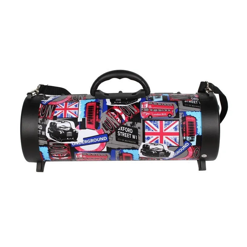 Portable waterproof Bluetooth speaker, ABS body, 5W output, 1500mAh battery, 377x150x158mm, black