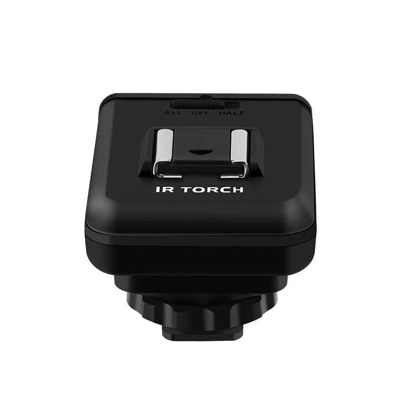 All black infrared fill light with 6500K cold white output and USB cable for night vision use