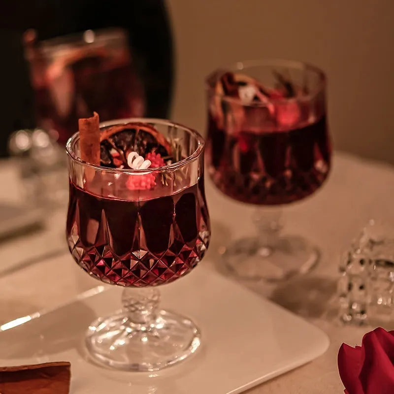 Glass wine goblet scented candle with French mulled wine fragrance jelly crystal wax