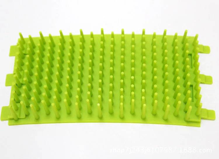 Dog paw cleaner with soft silicone bristles, flat bottle mouth, BPA free, pink blue green, S L