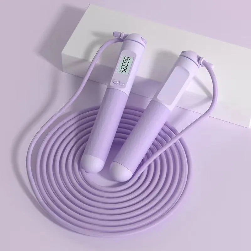 ABS plastic skipping rope with bearings in various colour and style options for fitness training.