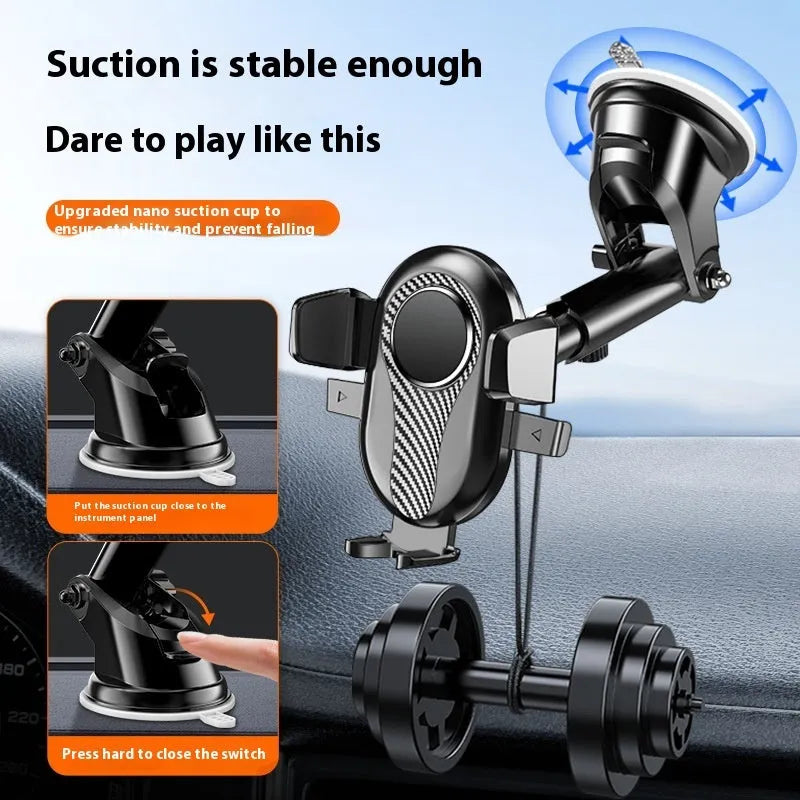 Car automatic lock extended suction phone bracket universal mobile holder with air outlet and suction cup options