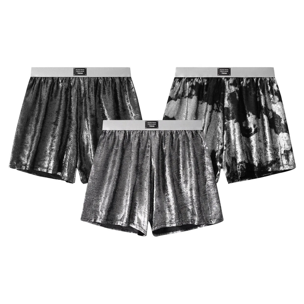 Galaxy Reflective casual woven loose underwear in mid waist design with polyester construction