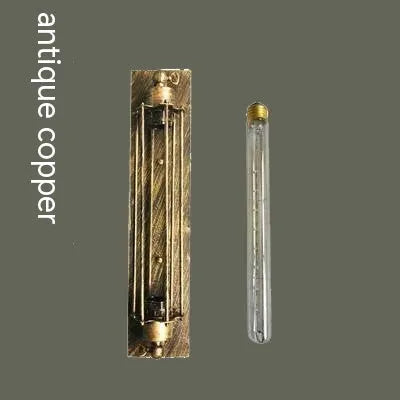 Industrial retro flute-shaped iron wall lamp in black bronze rust or silver finish