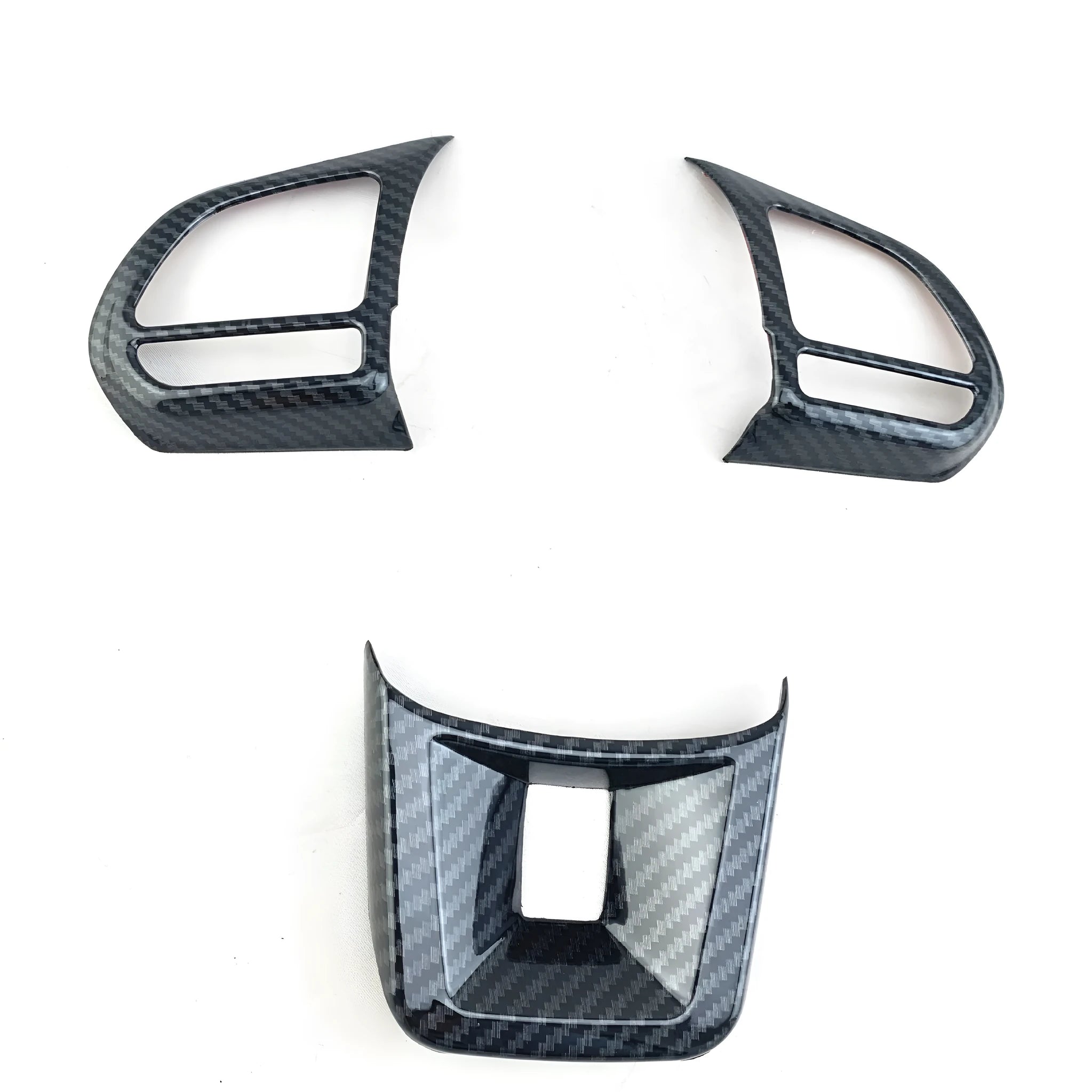 Steering wheel decorative sticker in ABS plastic with carbon fiber and noble red colour options