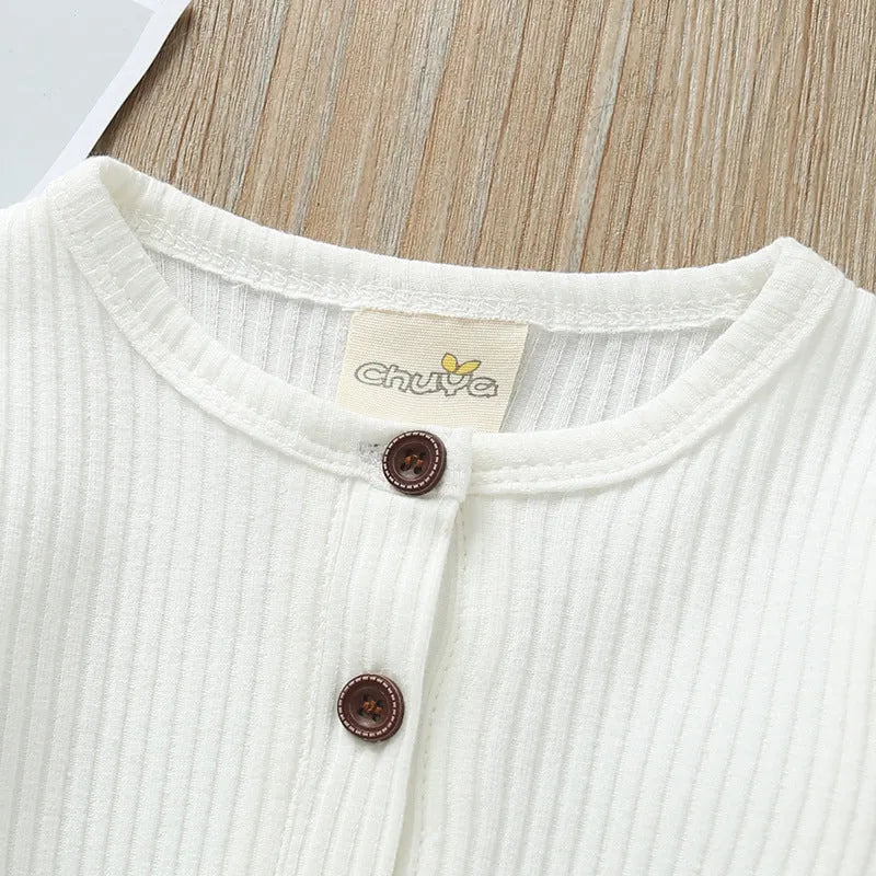 Baby cotton jumpsuit with snap closure long sleeves 60cm height neutral colour