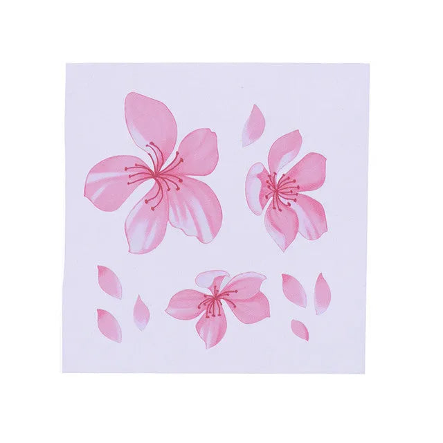 Two sizes of pink cherry blossom flower car sticker on a white background.
