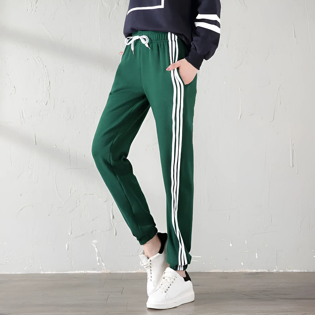 Velvet casual trousers for women, loose fit, warm, available in black gray pink sizes M to XXL