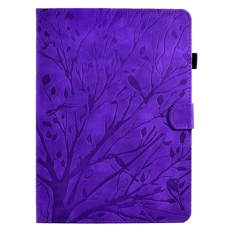 Imitation leather tablet case with folding bracket in black, green, khaki, purple colours