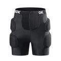 Black spandex hip protection pants with removable NBR foam padding for roller skating and skateboarding safety.