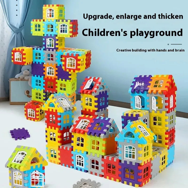 Children's oversized large particle plastic building blocks in multiple colours, educational toy for ages 4-6