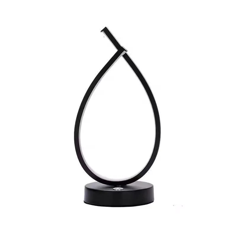 Water drop shaped table lamp with touch control in black finish