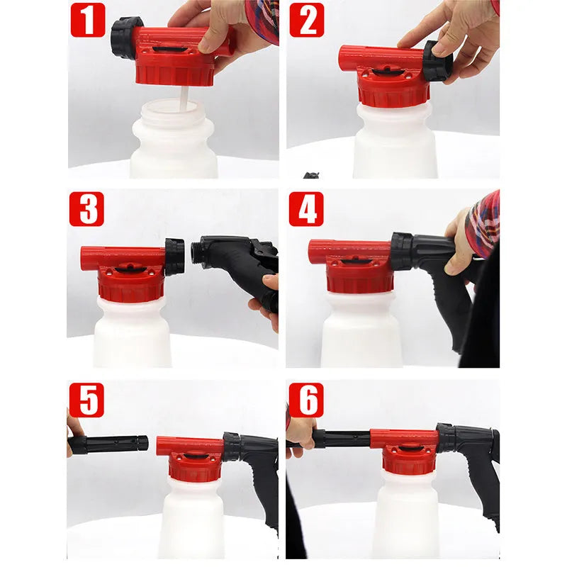 Foam pot high pressure water gun for garden watering and spraying.