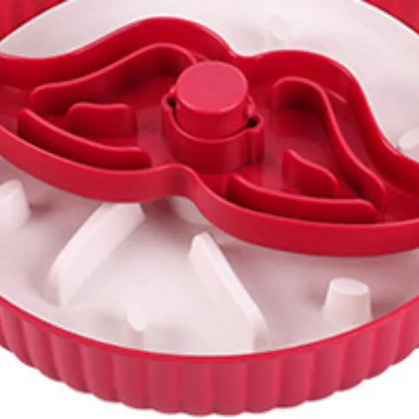 Pet feeding bowl with rotating slow food mat and anti-choke silicone pad in multiple colour options