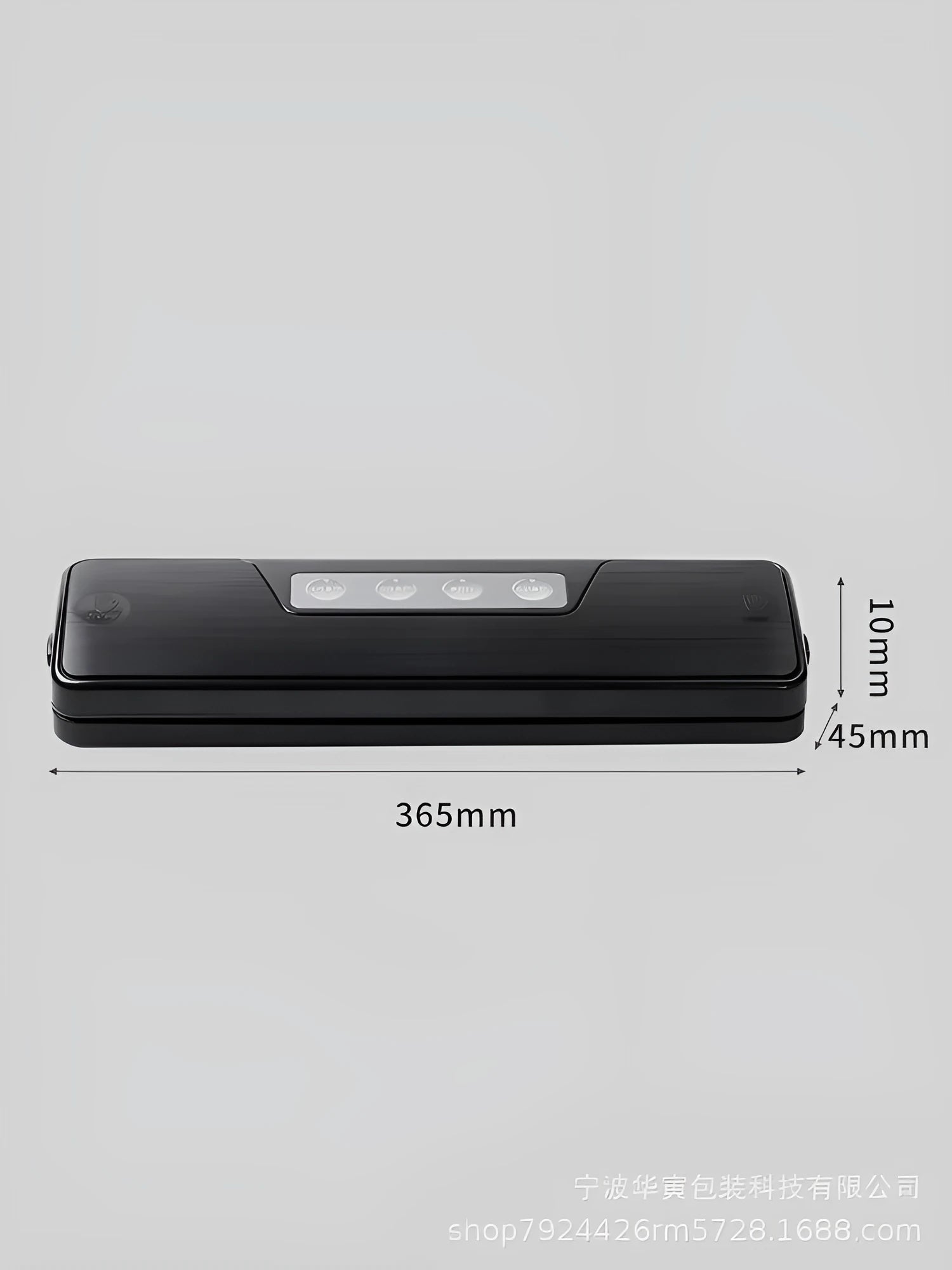 Small black automatic vacuum sealer machine for household food preservation on a kitchen counter