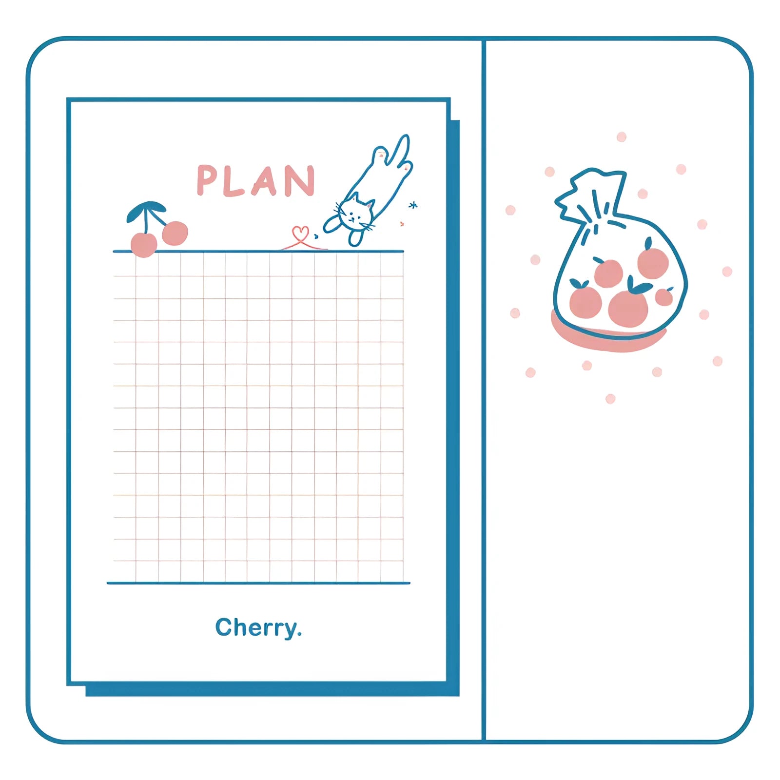 A6 daily countdown notepad showing eight themed designs including cherry blossom, clouds and animal patterns