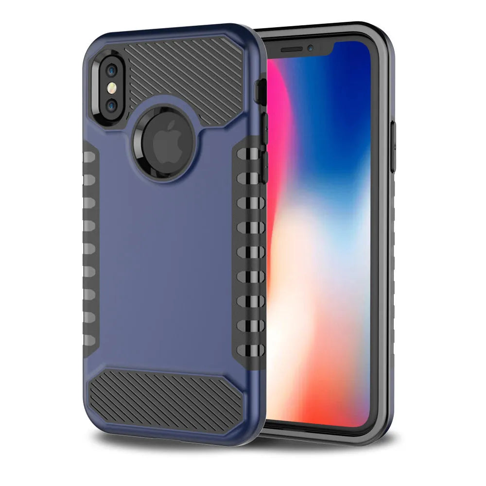 Double one anti-fall polycarbonate phone case compatible with Apple iPhone, available in eight colours
