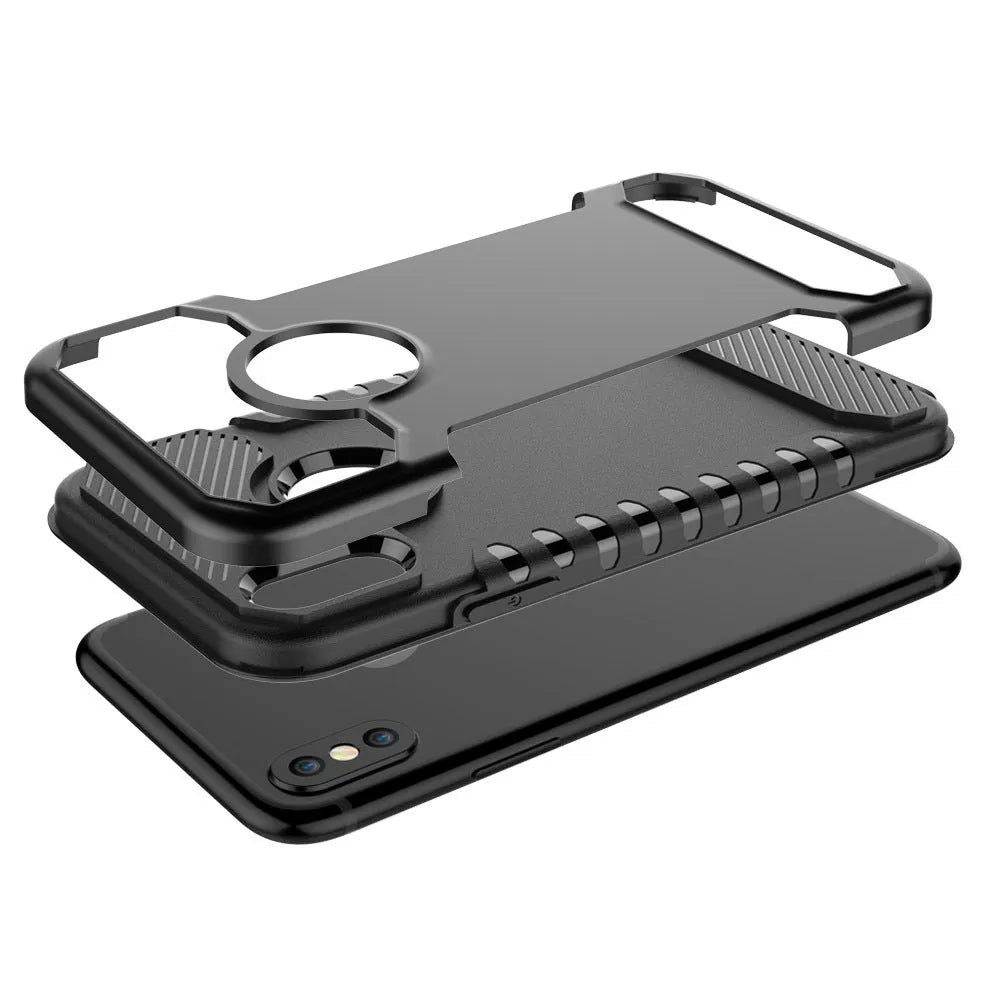 Double one anti-fall polycarbonate phone case compatible with Apple iPhone, available in eight colours
