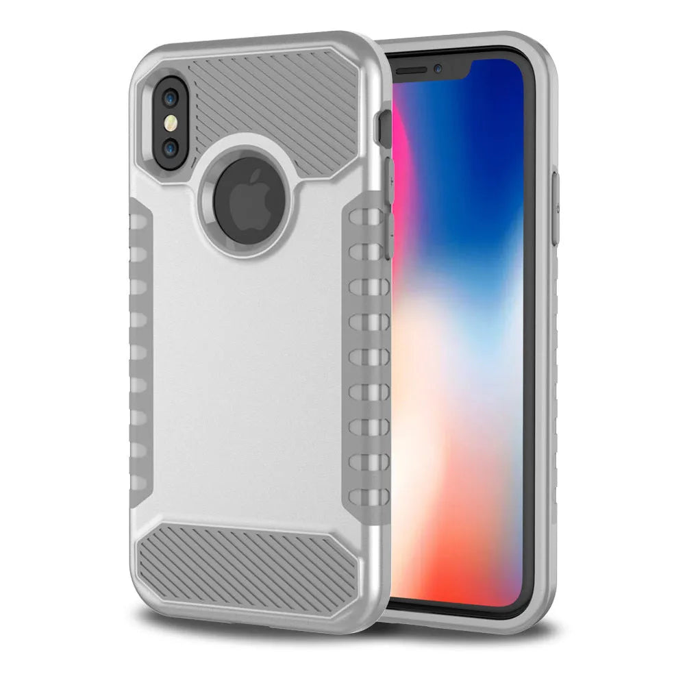 Double one anti-fall polycarbonate phone case compatible with Apple iPhone, available in eight colours