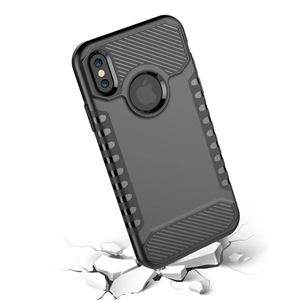 Double one anti-fall polycarbonate phone case compatible with Apple iPhone, available in eight colours