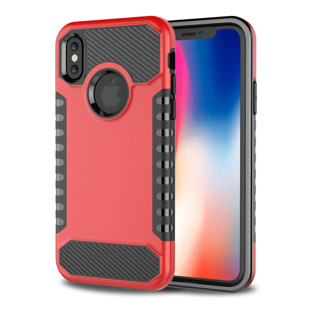 Double one anti-fall polycarbonate phone case compatible with Apple iPhone, available in eight colours
