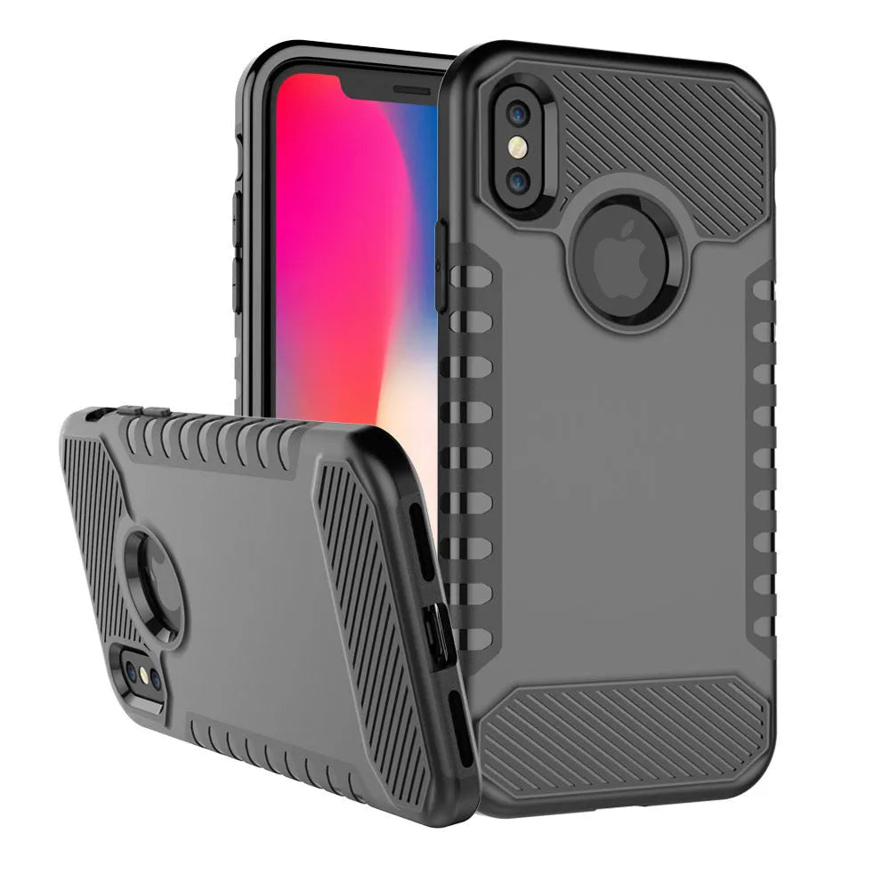 Double one anti-fall polycarbonate phone case compatible with Apple iPhone, available in eight colours