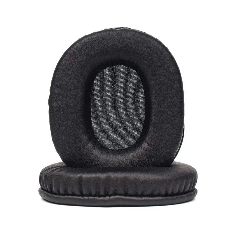 Black soft PU leather replacement earmuff covers for Sony MDR-1R headphones.