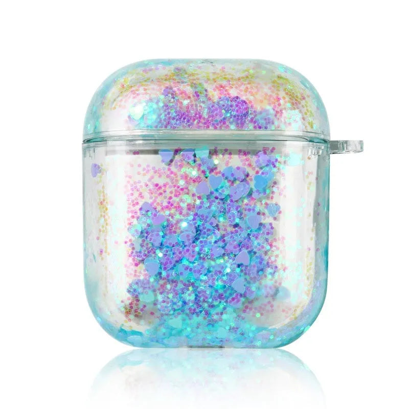 Quicksand earphone sleeve in blue colour with glitter effect for Apple AirPods Pro