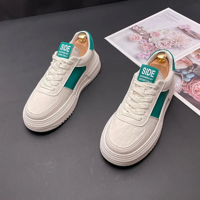 Unisex casual sports shoes in white green and white black colours with cloth upper and rubber foam sole