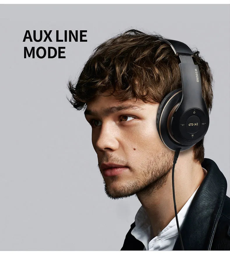 Blue and red Bluetooth wireless headset with bilateral stereo earpieces showing Bluetooth 4.2 connectivity
