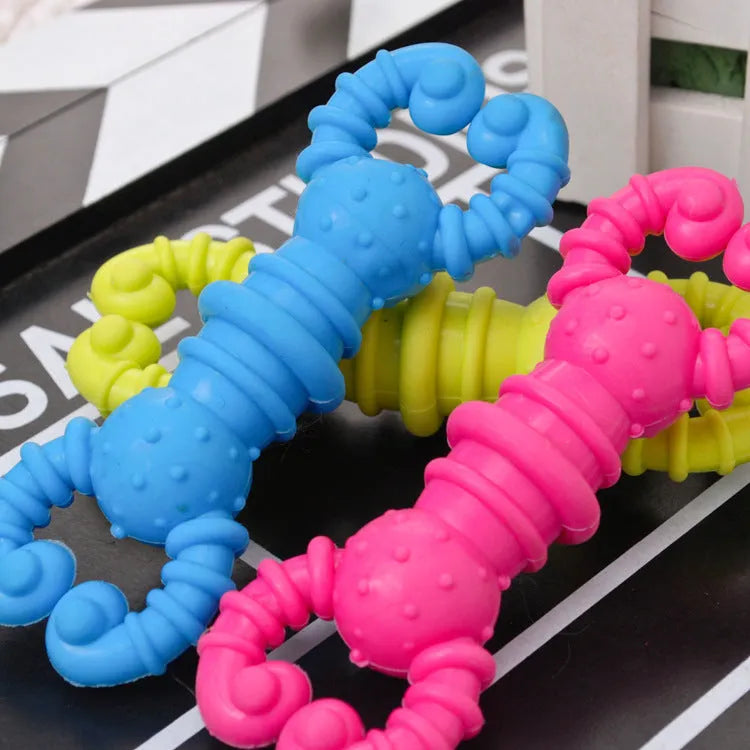 Biting resistant pet chew toy in environmental TPR with surface particles, random colour, styles #1 to #9