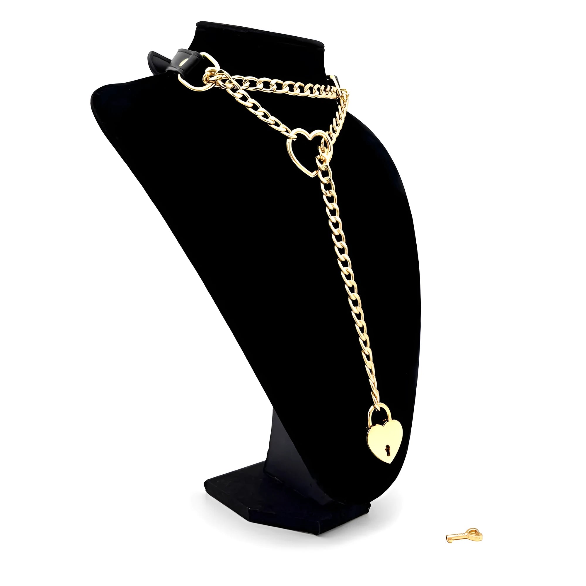 Black leather flirting training alternative traction collar necklace for men and women