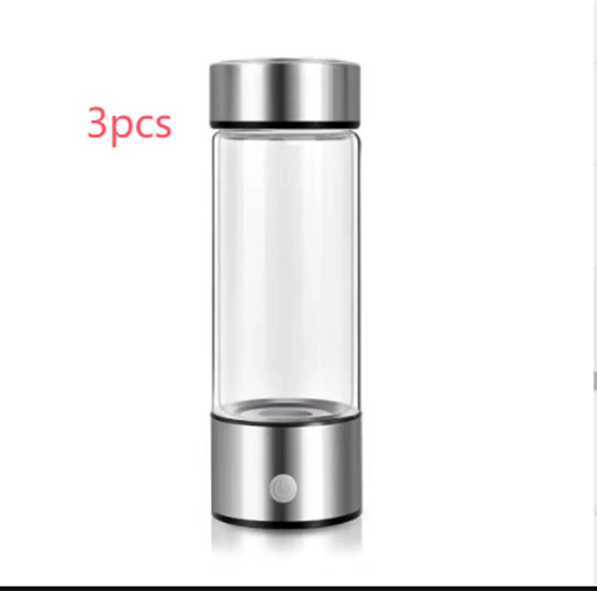 Rechargeable hydrogen water bottle generator in black with borosilicate glass and 401-500ml capacity