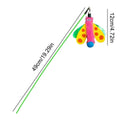 Blue cat wand toy with dragonfly attachment and bell on a 49cm stick