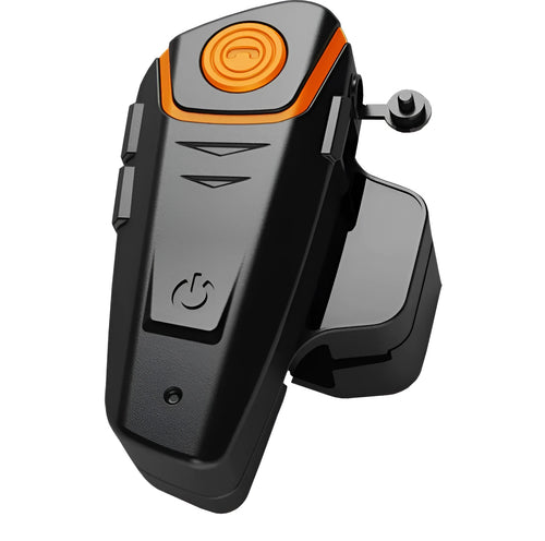 BT-S2 black Bluetooth motorcycle helmet intercom headset with button panel and audio ports