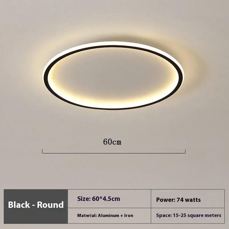 Modern minimalist LED ceiling lamp in gold finish with stepless dimming control