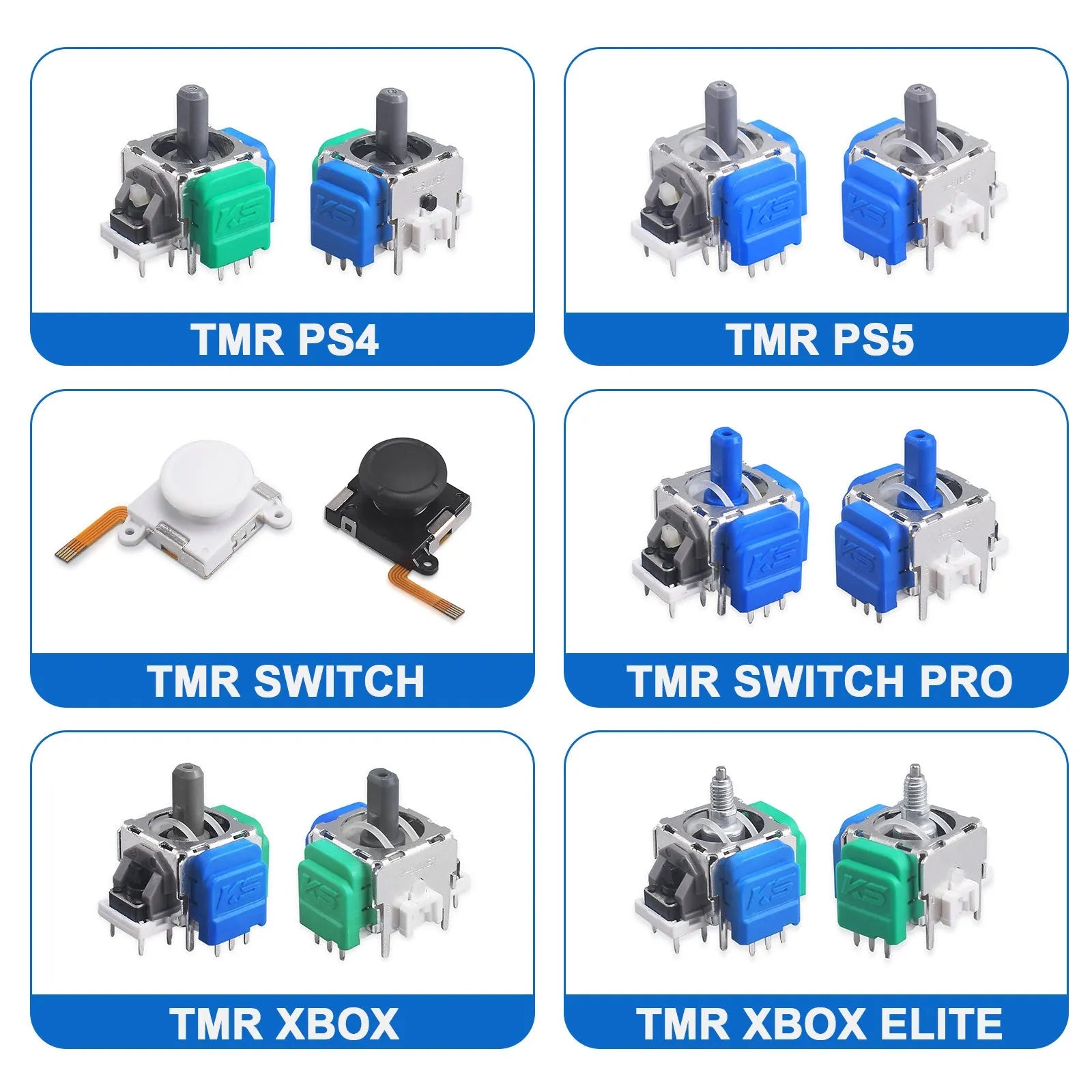 Hall effect magnetic rocker joystick replacement part for PS5 PS4 Switch and XBOX controllers