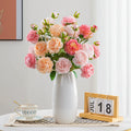 Artificial silk flower bouquet in mixed colours for living room decoration, 1pc moisturising fake flower arrangement