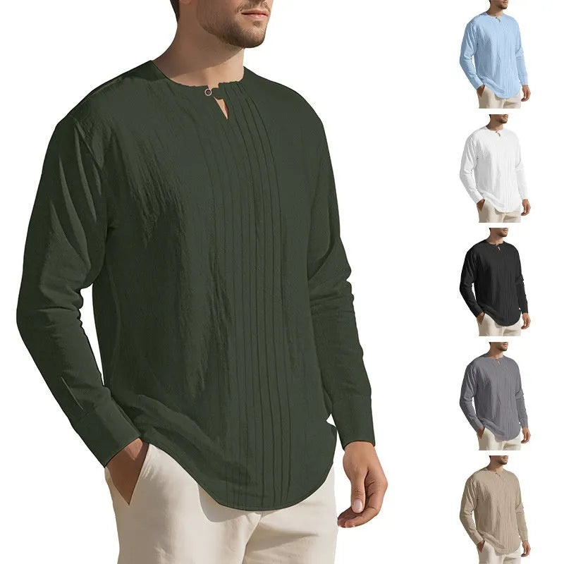 Men's long sleeve solid colour polyester casual top, unlined and hoodless, in six colours, sizes S to XXXL