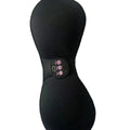 Black electric massage bra with inner cushion chest paste and three-key control panel for vibration massage therapy