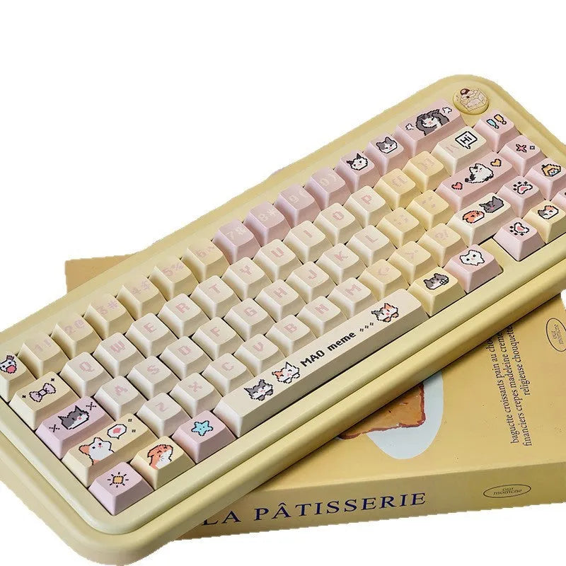 Theme Sublimation Pixel Hakimi Key Cap PBT mechanical keyboard keycap in cat head colour design