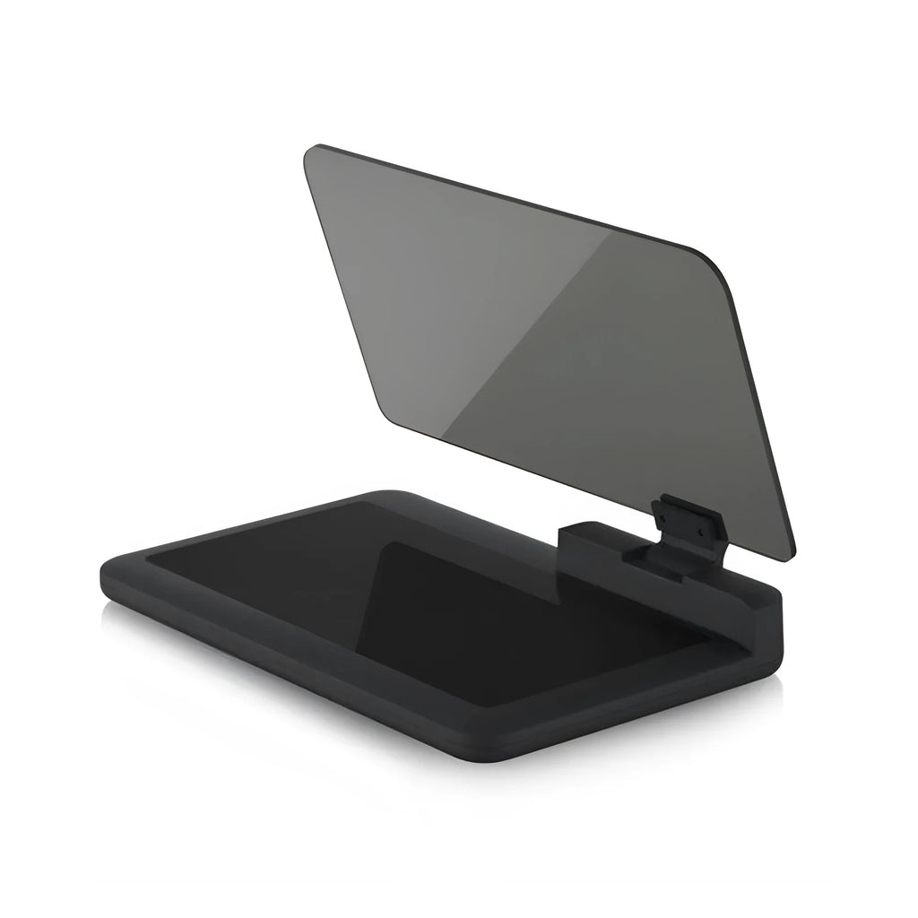 Universal car smartphone holder for navigation display with organic glass screen and reflection film.