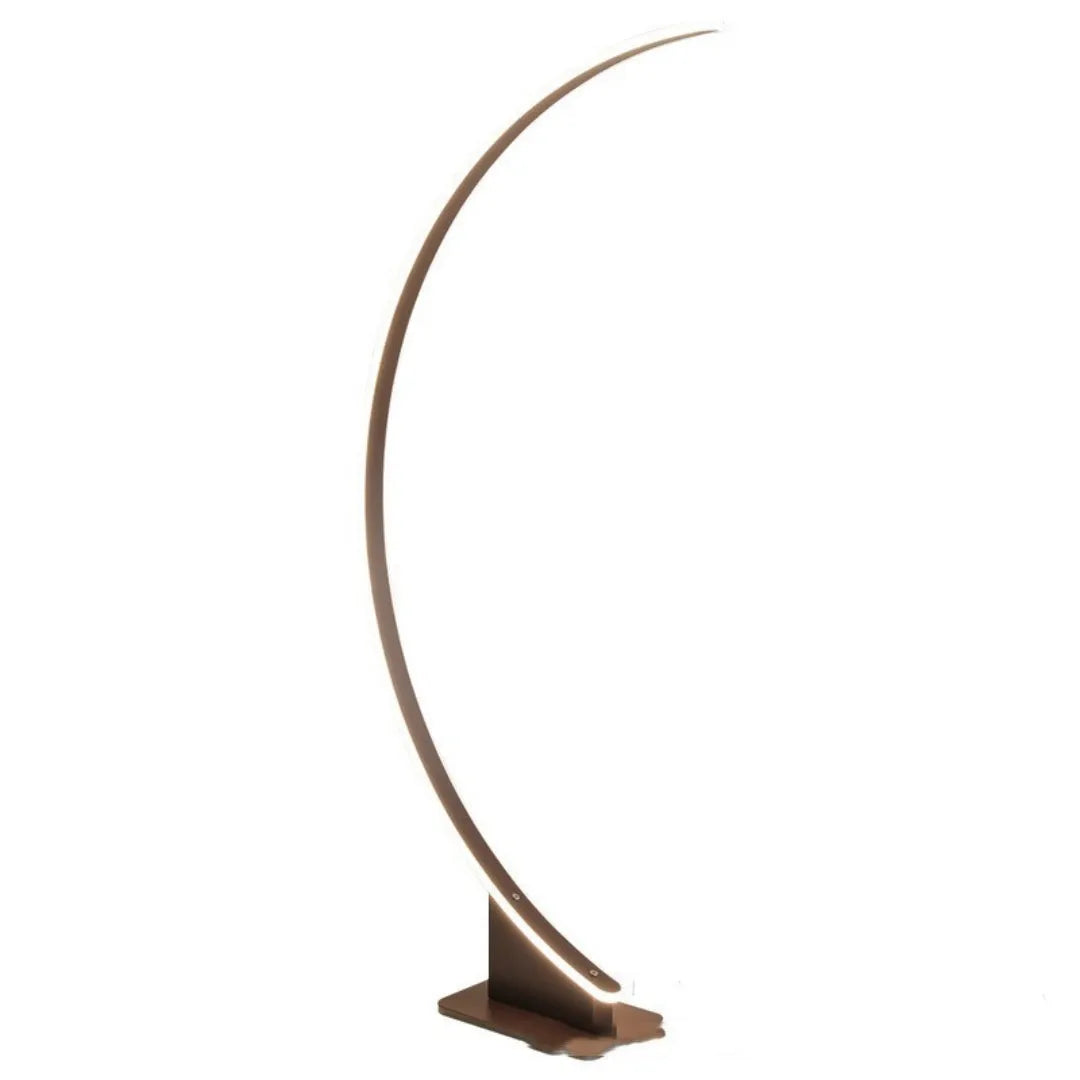 Nordic curved line floor lamp with silicone lampshade in white, aluminium alloy body