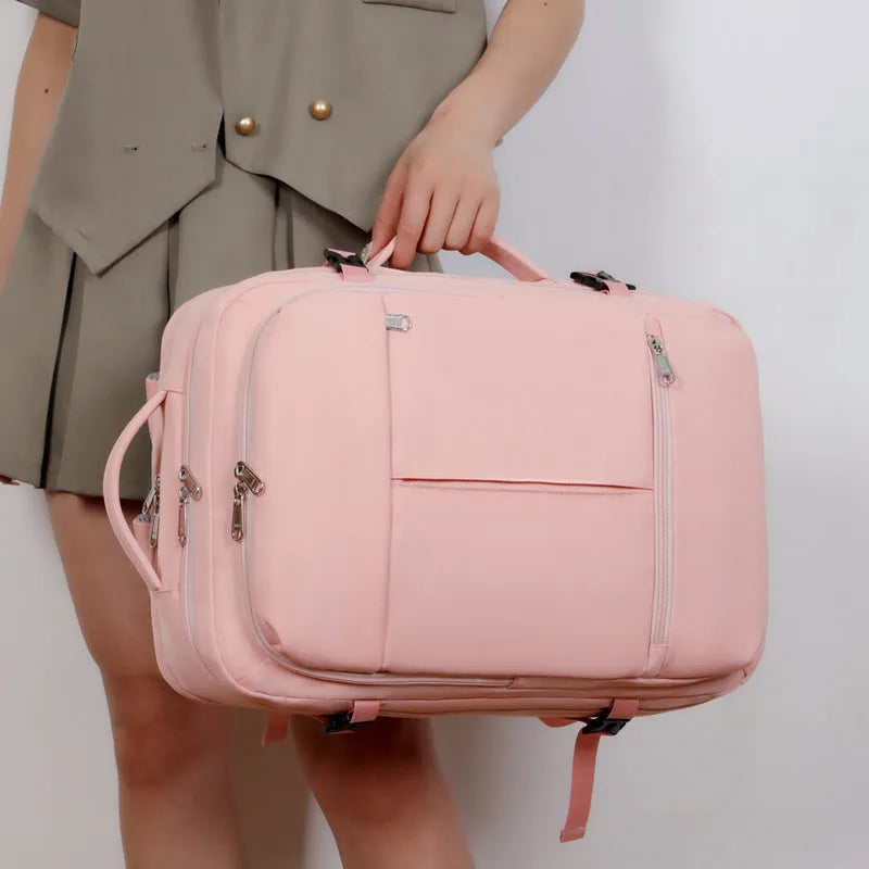 Large waterproof oxford cloth backpack with multiple pockets for 15.6 inch laptops, shown in available colours