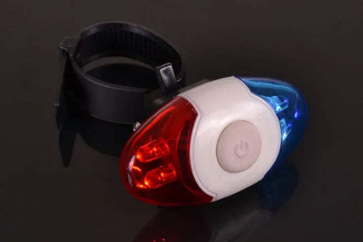 Red and blue LED tail light with four beads and adjustable mounting base
