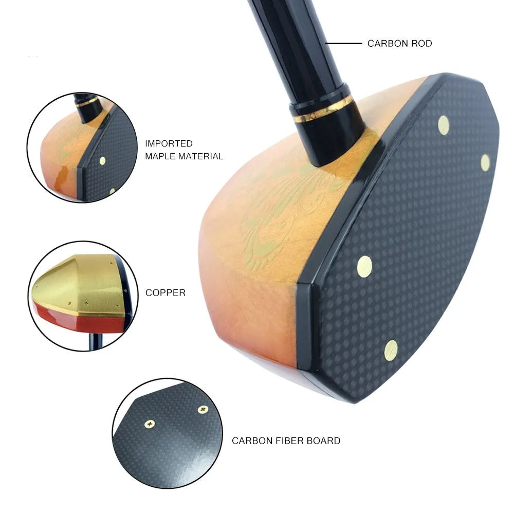 Maple head green golf training club with carbon shaft, 84cm length, R flex and 72 loft