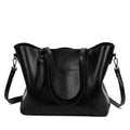 Retro-style women's messenger bag in multiple colours, showing large main compartment suitable for an A4 magazine.